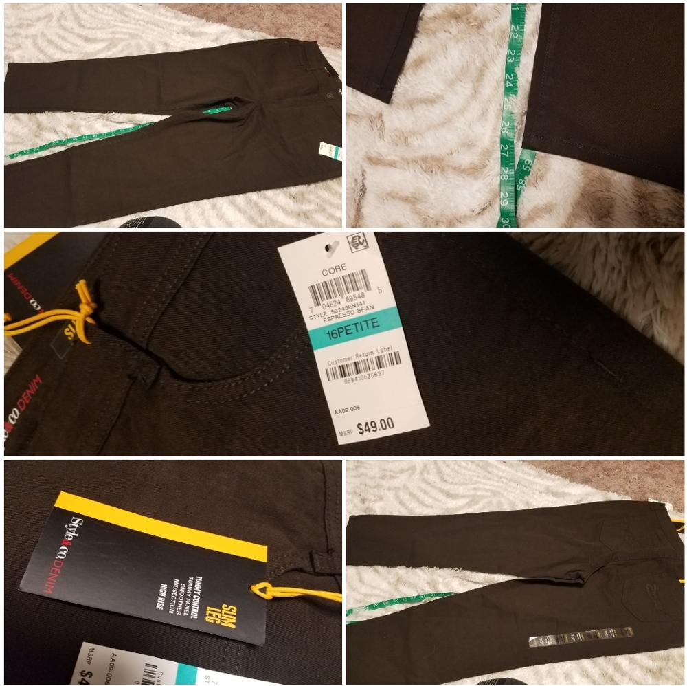 Style & co 16 petite brown pants